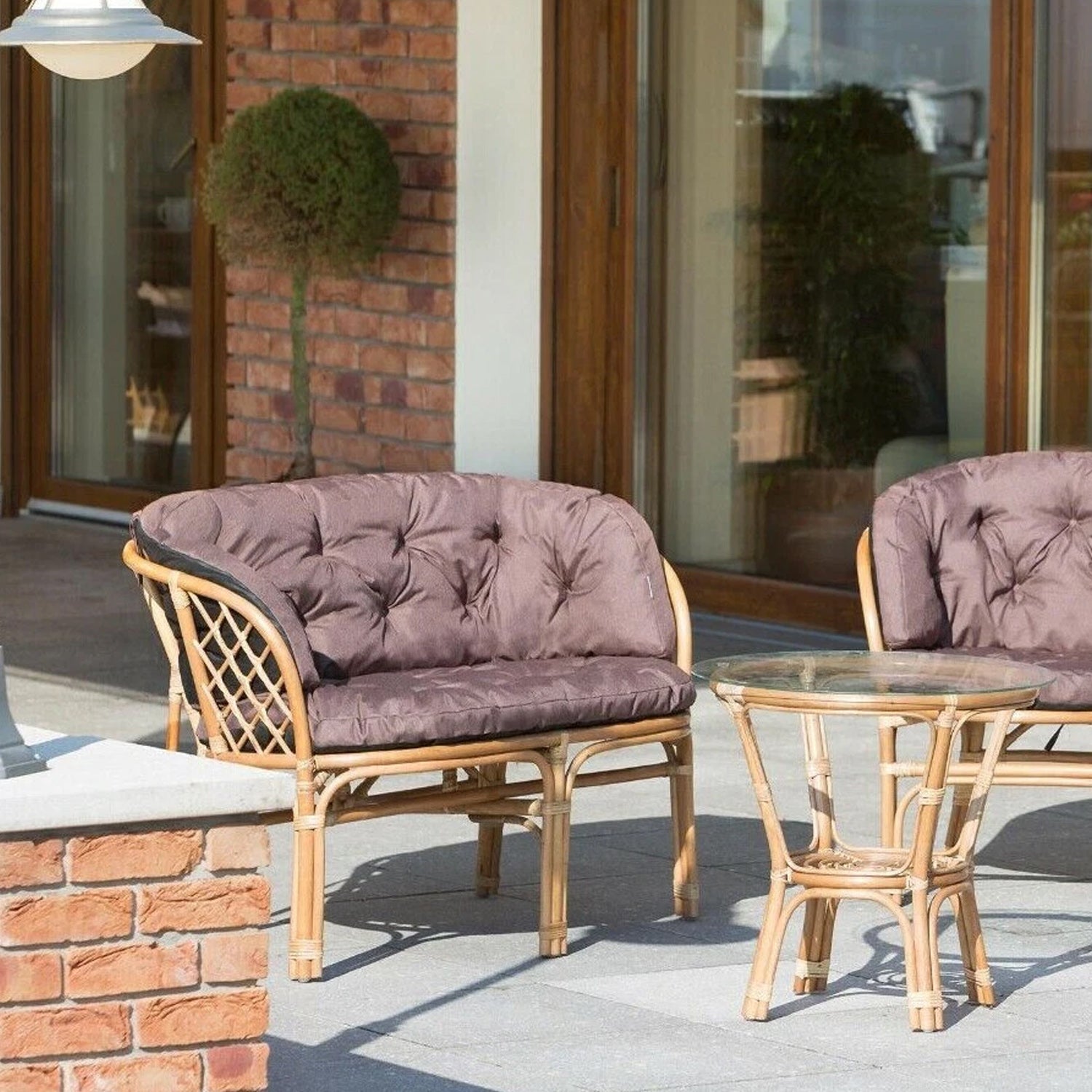 Gartenkissen für Rattanmöbel große AMANDA – 100 x 50  cm, 150 x 38 cm - Braun