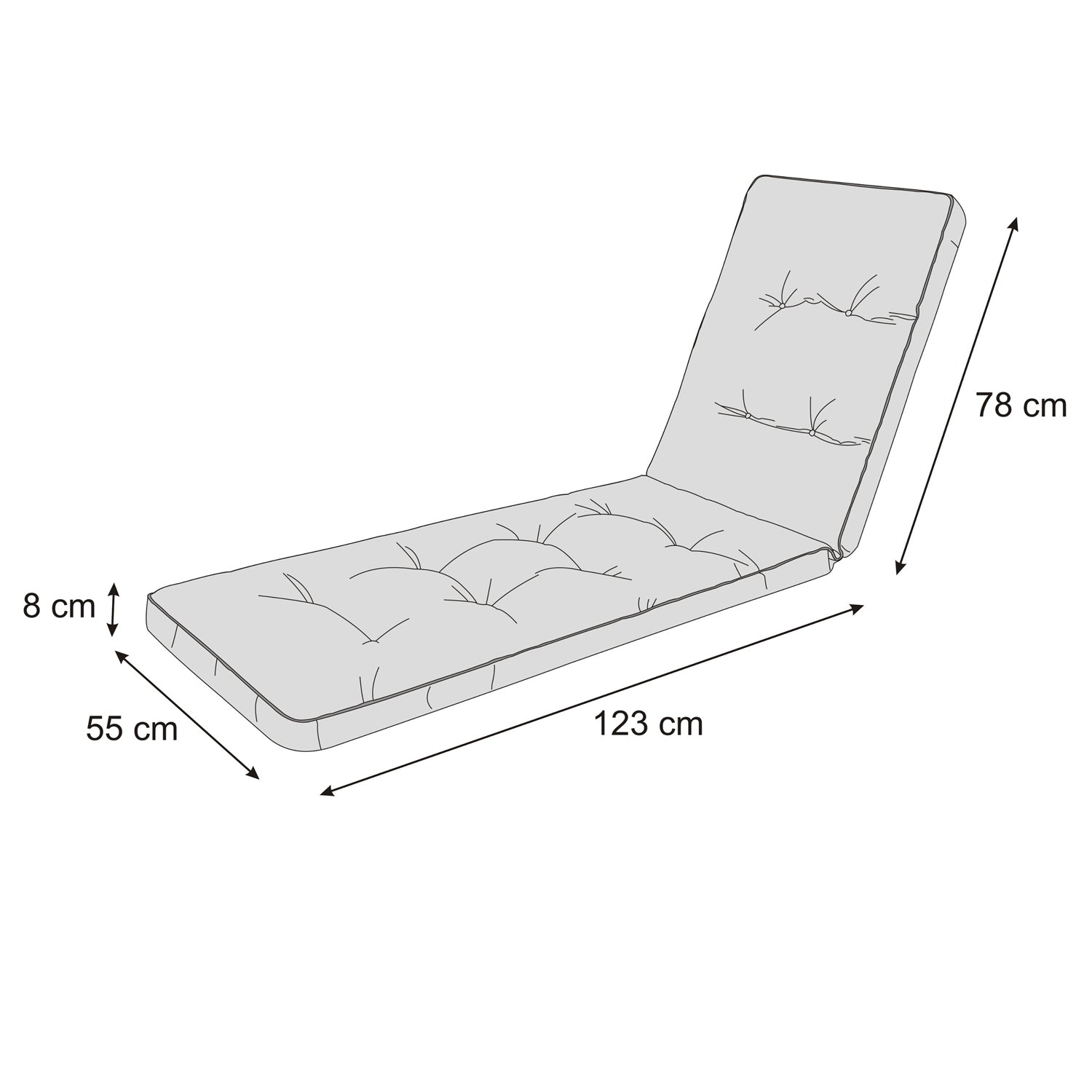 MILLYBO Kissen für Strand- & Gartenliegestühle  Liegestühle HUGO - Blaues Blätter