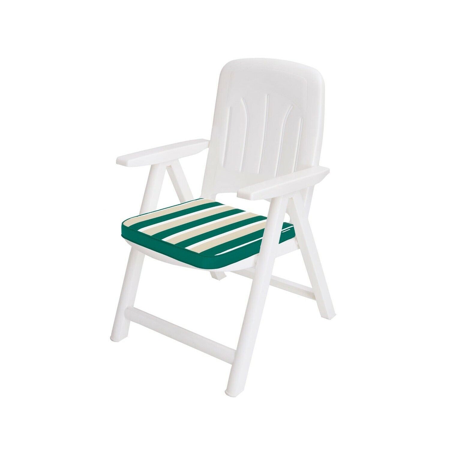 MILLYBO Gartenstuhlauflage – Sitzkissen für Gartenstühle & Balkonmöbel MASZA- Grün mit Streifen