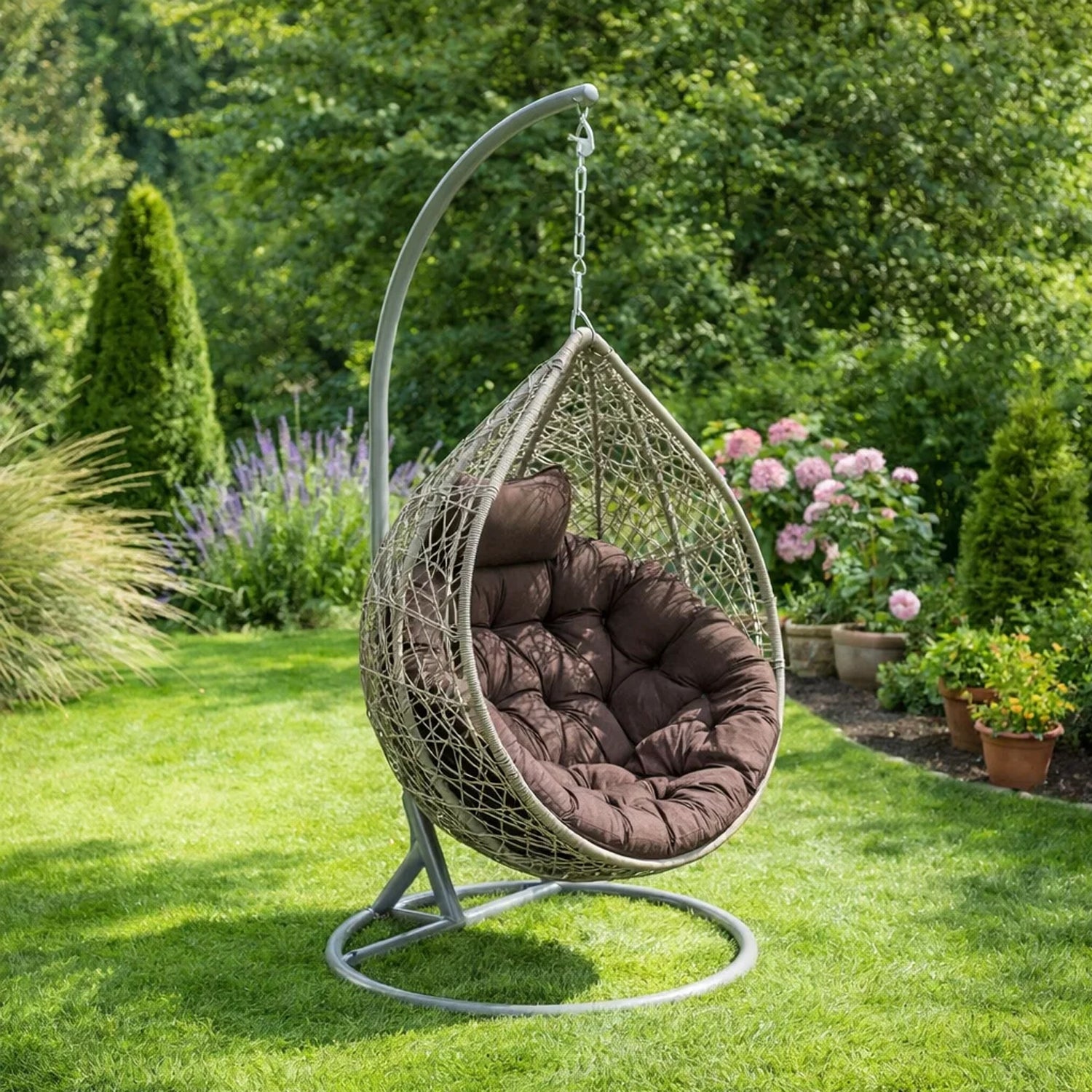 MILLYBO Sitzkissen für Hängesessel & Hängeschaukel  MOON Cocoon Kissen - Braun