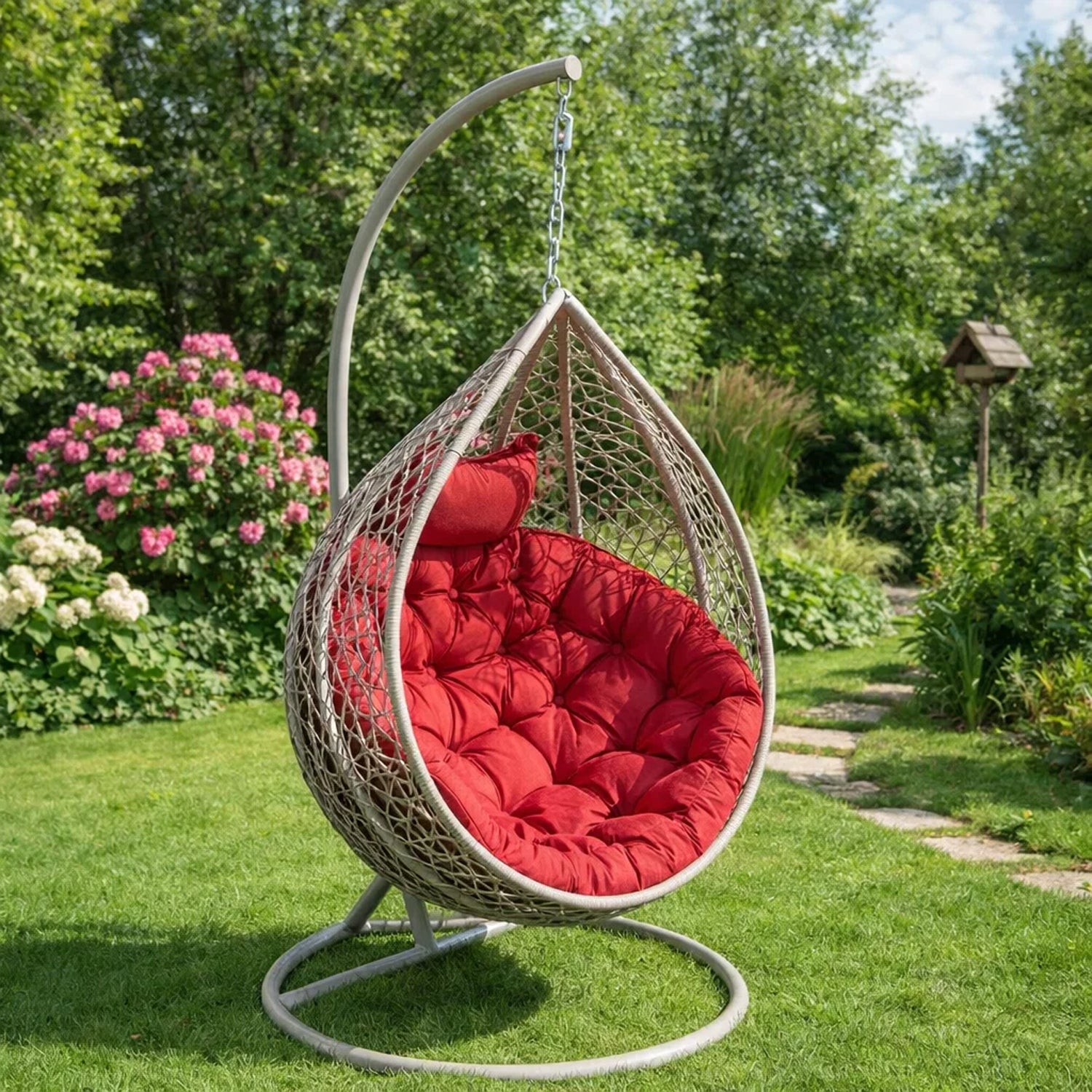 MILLYBO Sitzkissen für Hängesessel & Hängeschaukel  MOON Cocoon Kissen - Rot