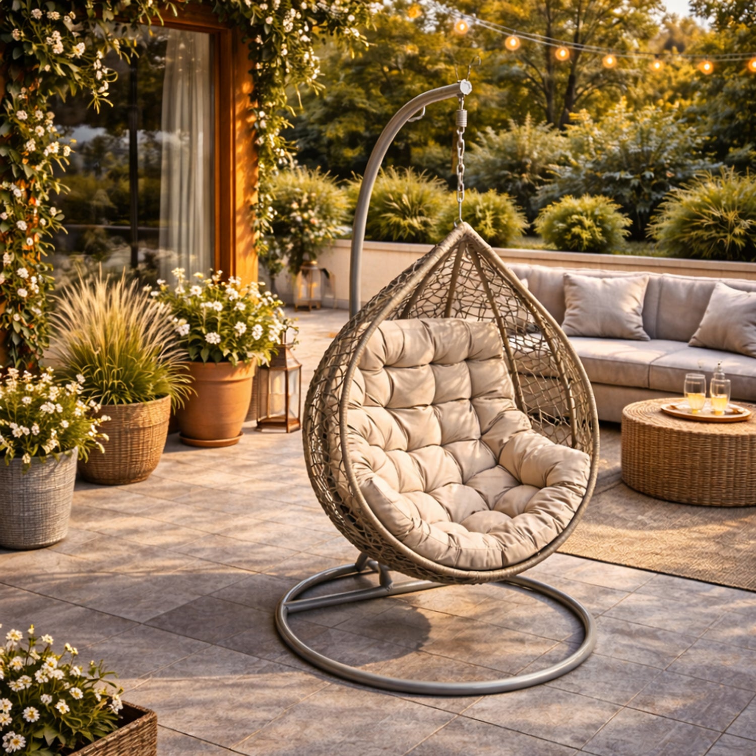 MILLYBO Sitzkissen für Hängesessel & Hängeschaukel  GEORGE Cocoon Kissen - Beige