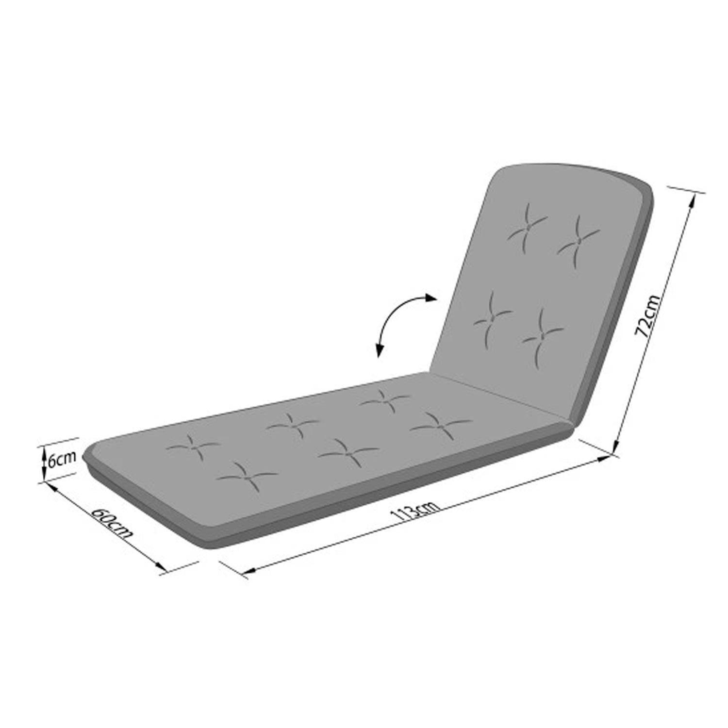 MILLYBO Kissen für Strand- & Gartenliegestühle  Liegestühle BEATRIZ - Blaues Blätter