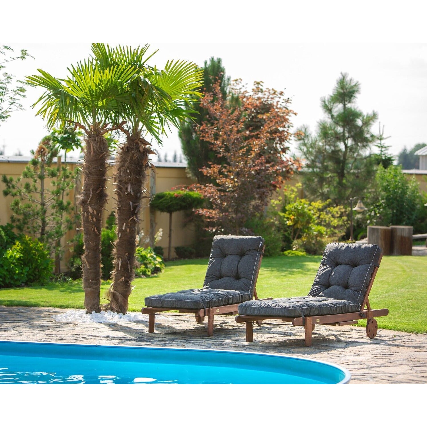 MILLYBO Kissen für Strand- & Gartenliegestühle  Liegestühle HUGO - Schwarz