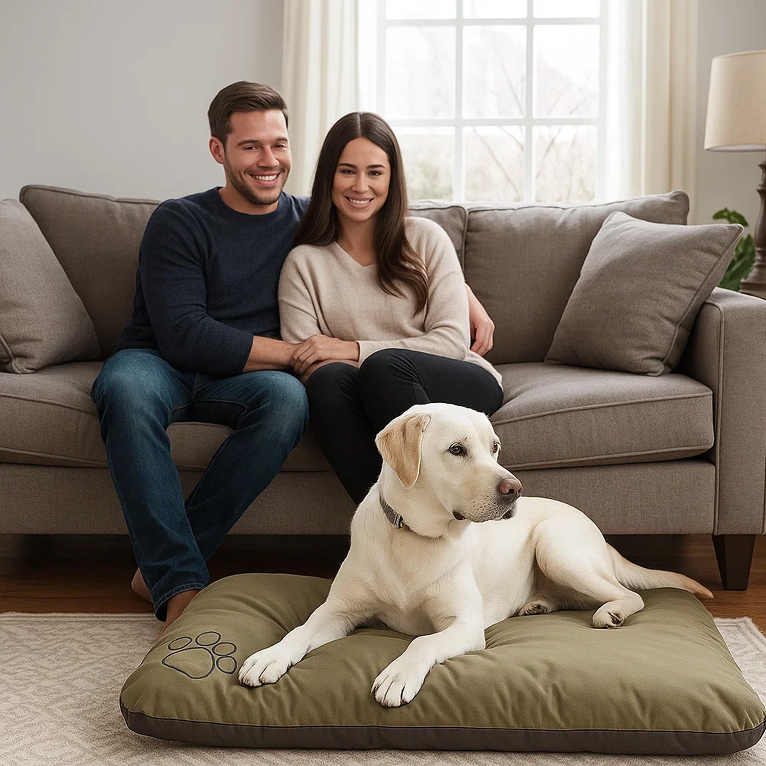 MILLYBO ECO Hundematratze  – Weiches Bett für Hunde und Katzen - Grün