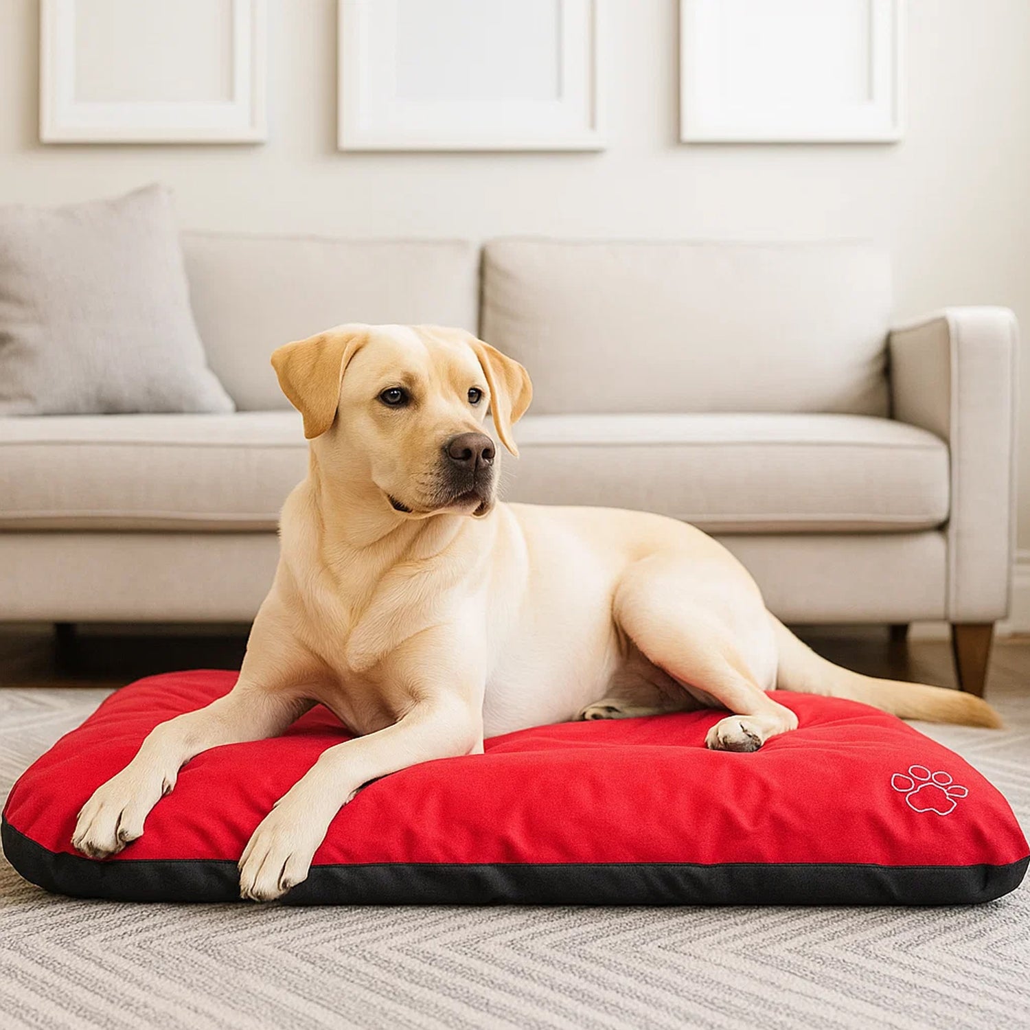 MILLYBO ECO Hundematratze  – Weiches Bett für Hunde und Katzen - Rot