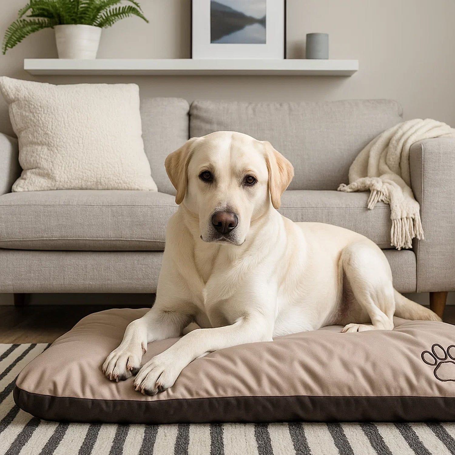 MILLYBO ECO Hundematratze  – Weiches Bett für Hunde und Katzen - Beige