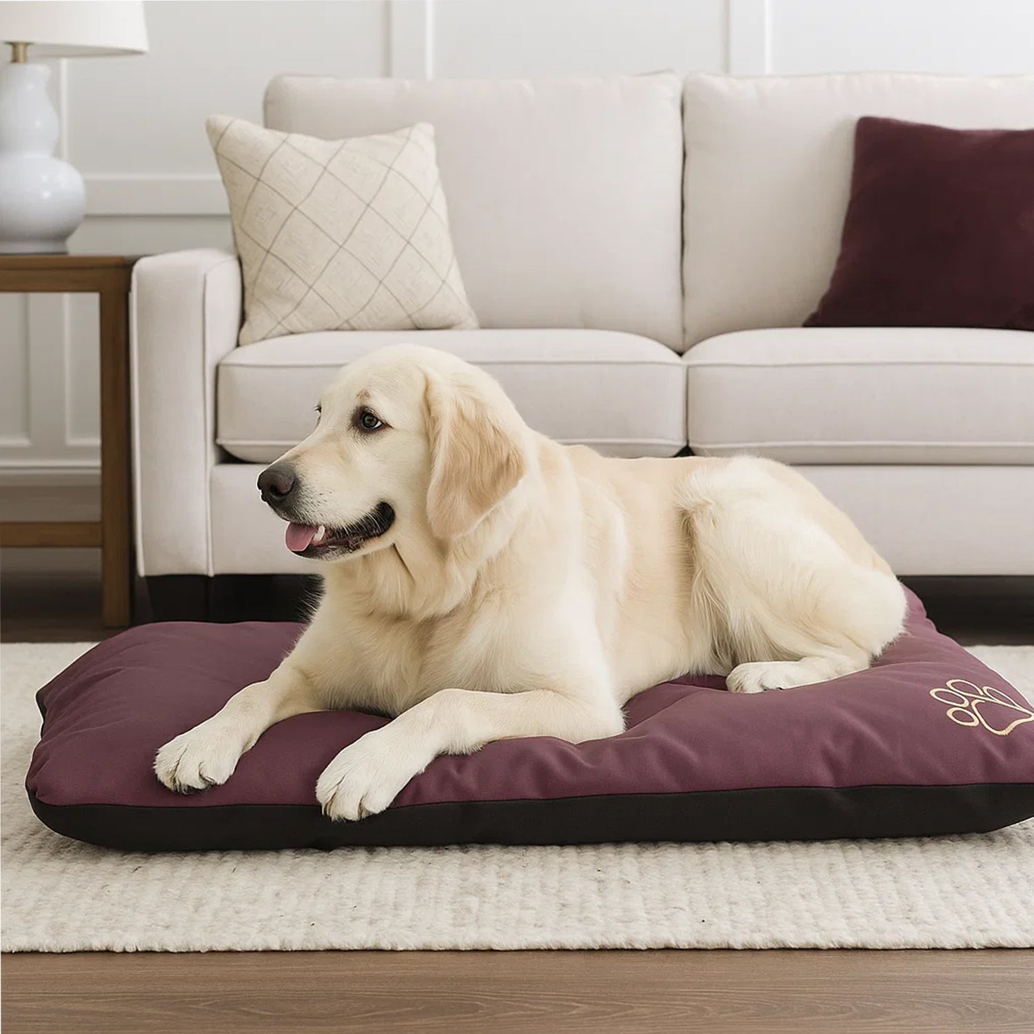 MILLYBO ECO Hundematratze  – Weiches Bett für Hunde und Katzen - Winerot