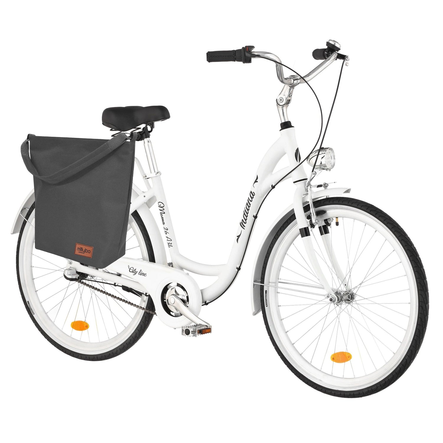 MILLYBO SHOPPER BAG Stylische Fahrradtasche für Gepäckträger 18L - Graphit