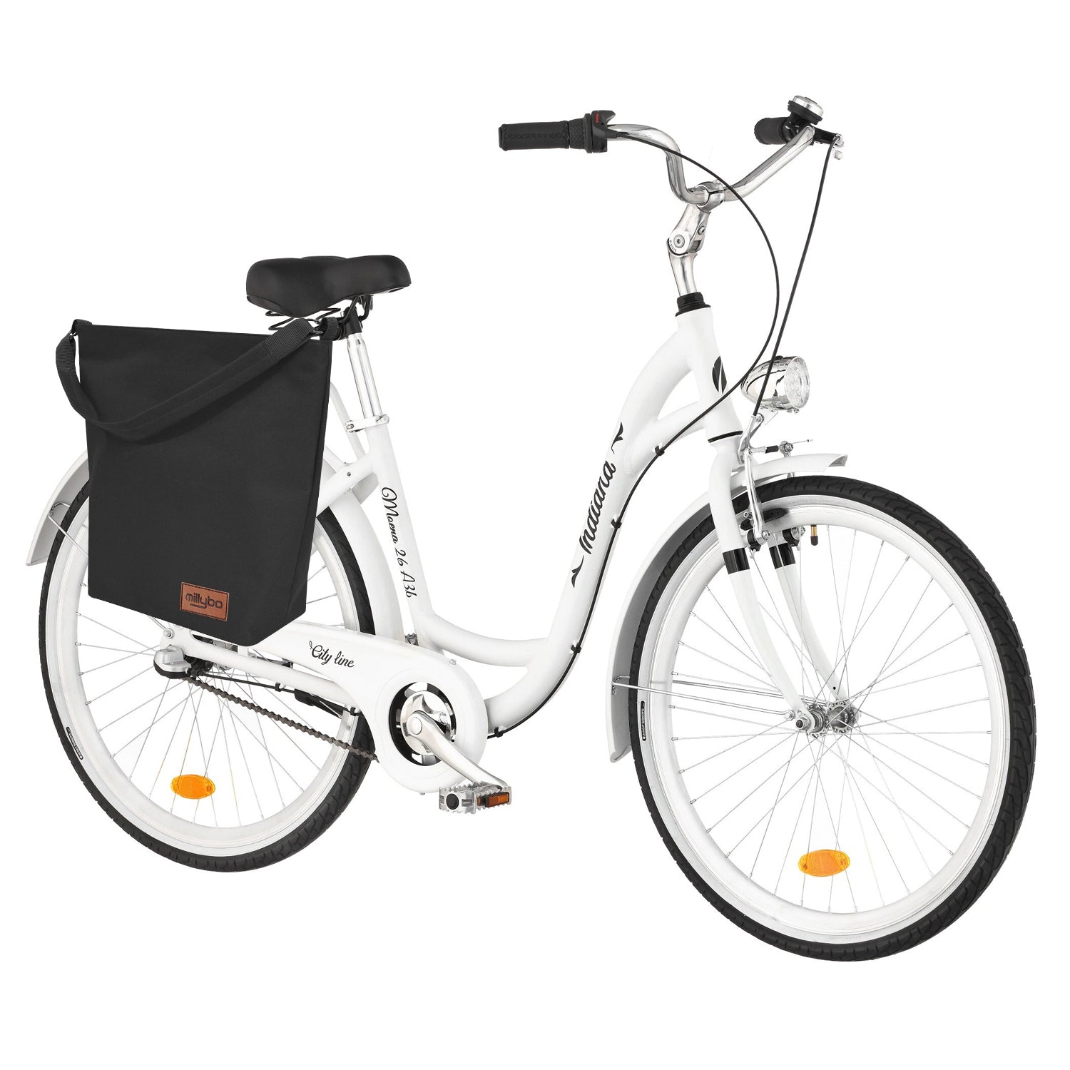 MILLYBO SHOPPER BAG Stylische Fahrradtasche für Gepäckträger 18L - Schwarz