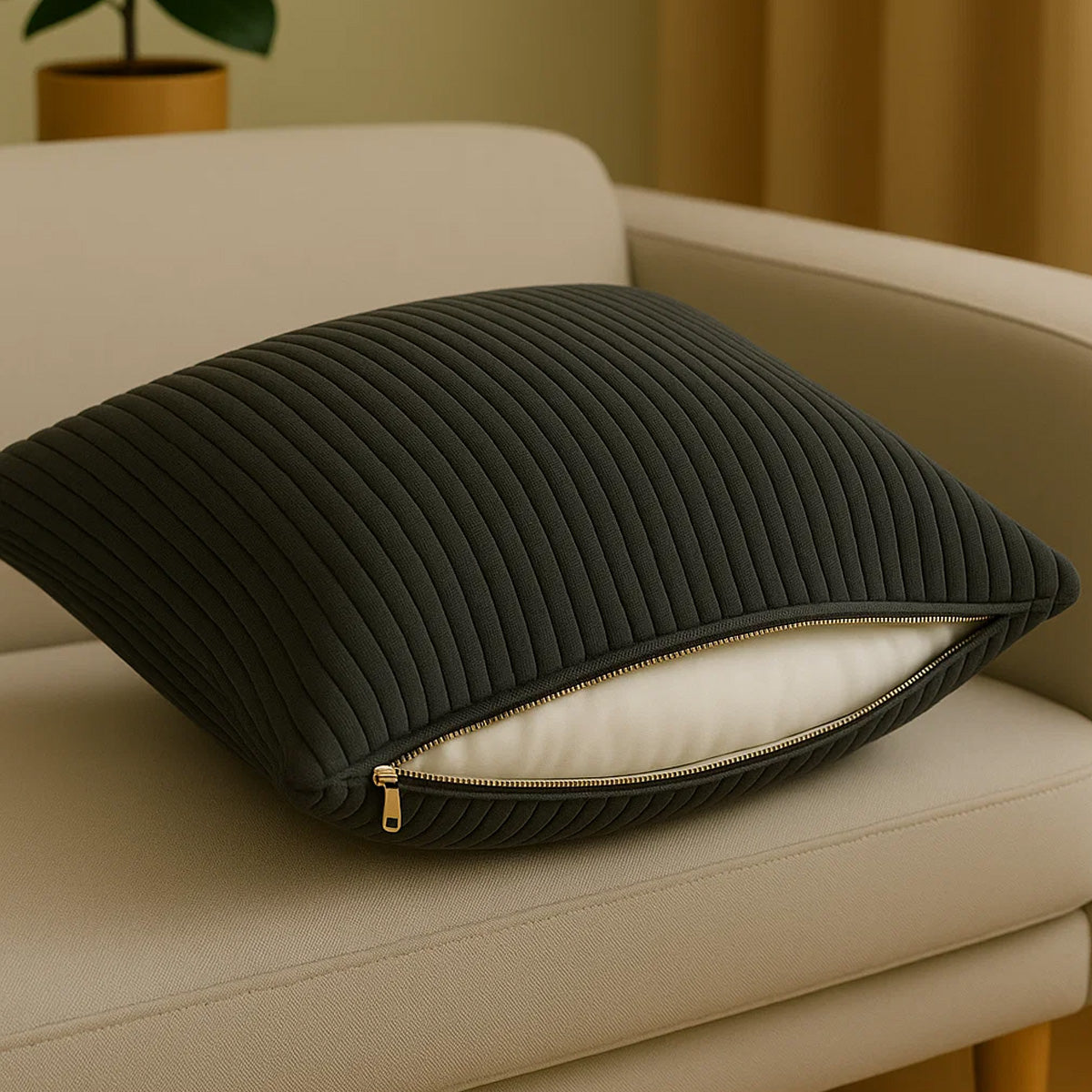 MILLYBO Cord Kissen – Gemütliches Dekokissen für modernes Wohnen Set 6 Stck. - Grau: 40x40 cm, 45x45 cm, 50x50 cm