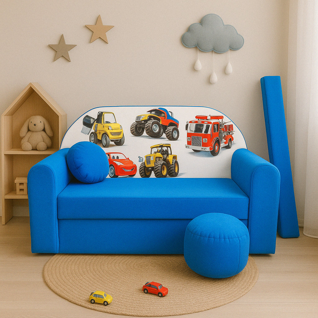 MILLYBO Kindersofa 3in1 – Spielsofa & Schlafsofa für Kinder Blau  - C14