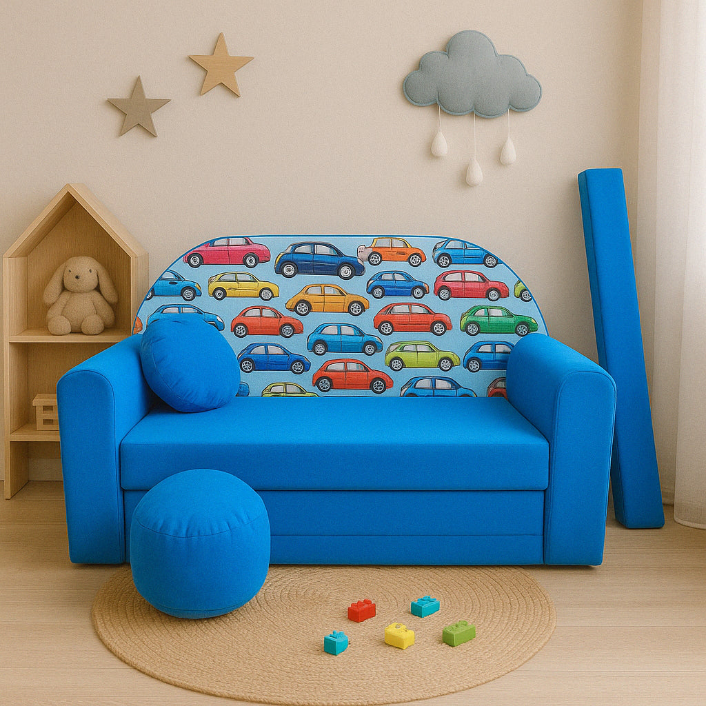 MILLYBO Kindersofa 3in1 – Spielsofa & Schlafsofa für Kinder Blau  - C21