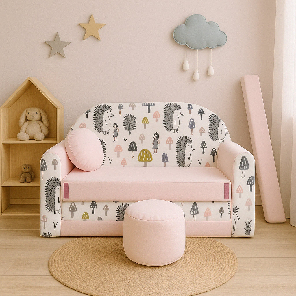 MILLYBO Kindersofa 3in1 – Spielsofa & Schlafsofa für Kinder Rosa - HX1
