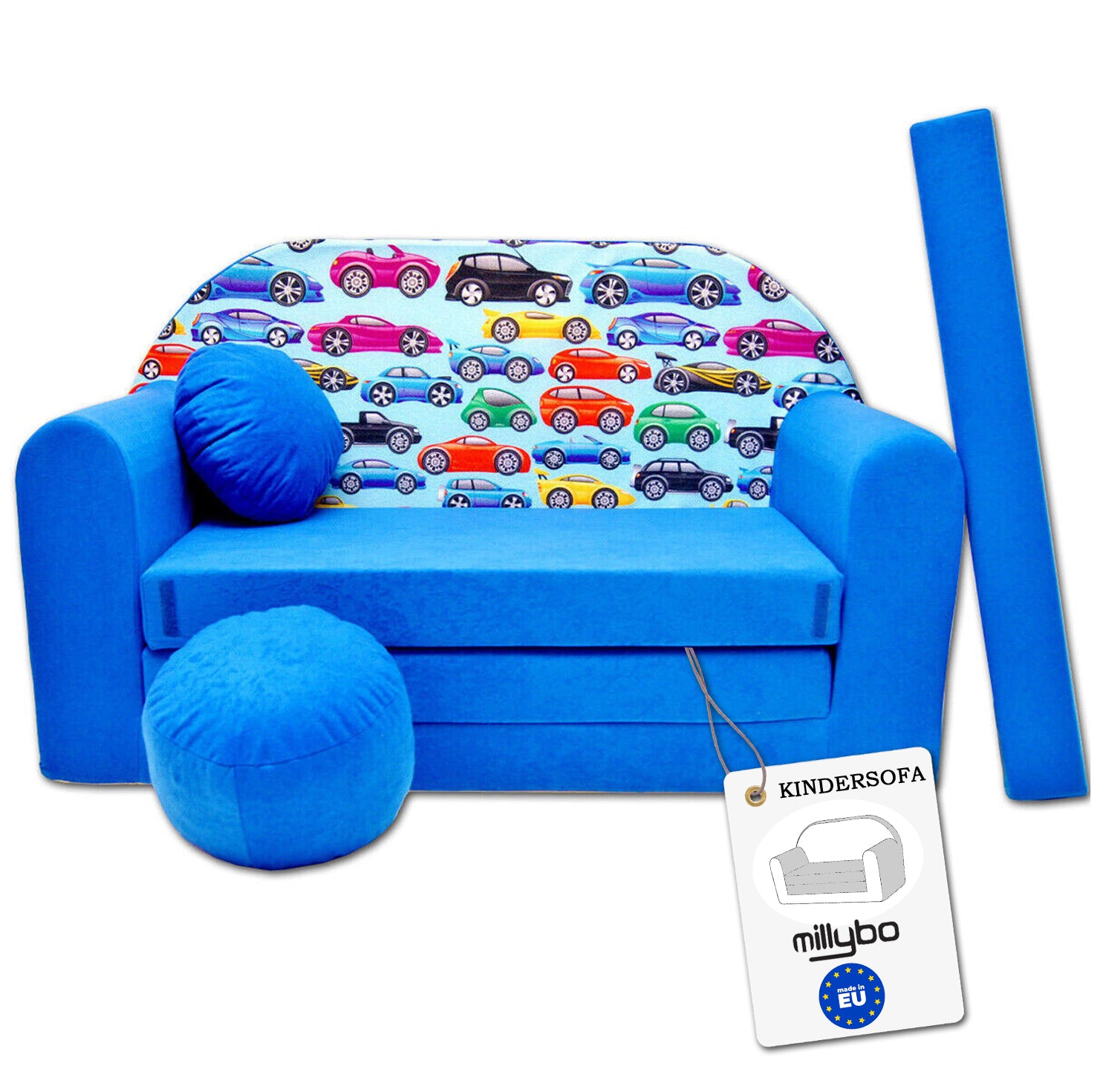 MILLYBO Kindersofa 3in1 – Spielsofa & Schlafsofa für Kinder Blau  - C21