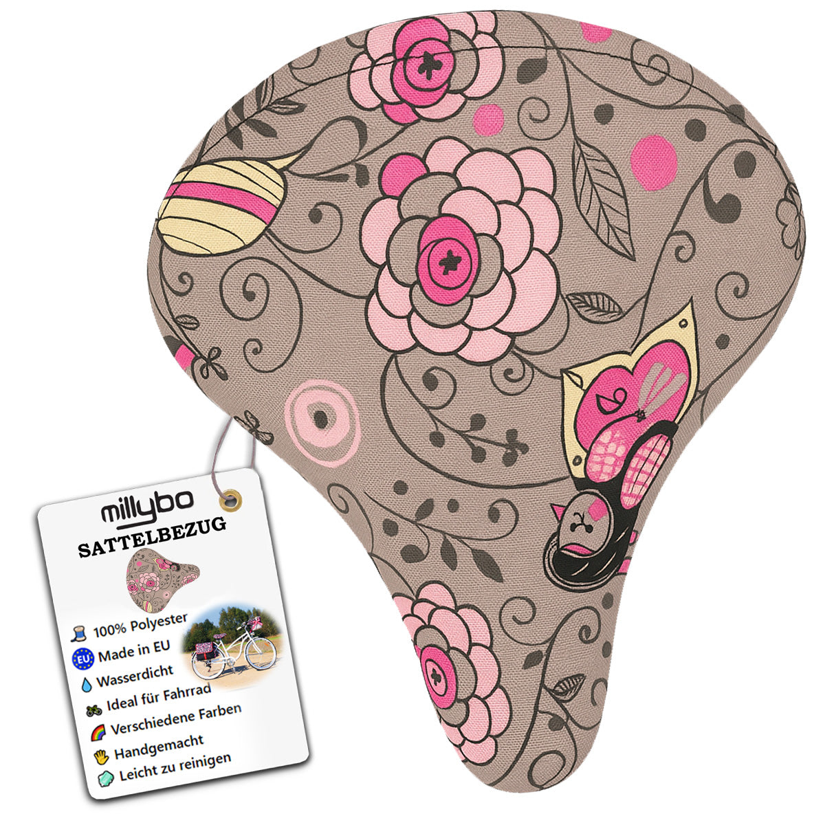 MILLYBO Fahrrad Sattelüberzug – Stylischer Schutz für Ihren Sattel 380.002