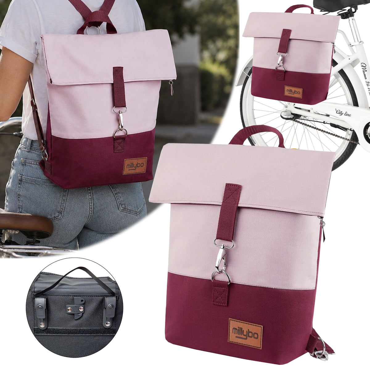 MILLYBO SWEET – Stylische Fahrradtasche & Rucksack für Damen 800.001