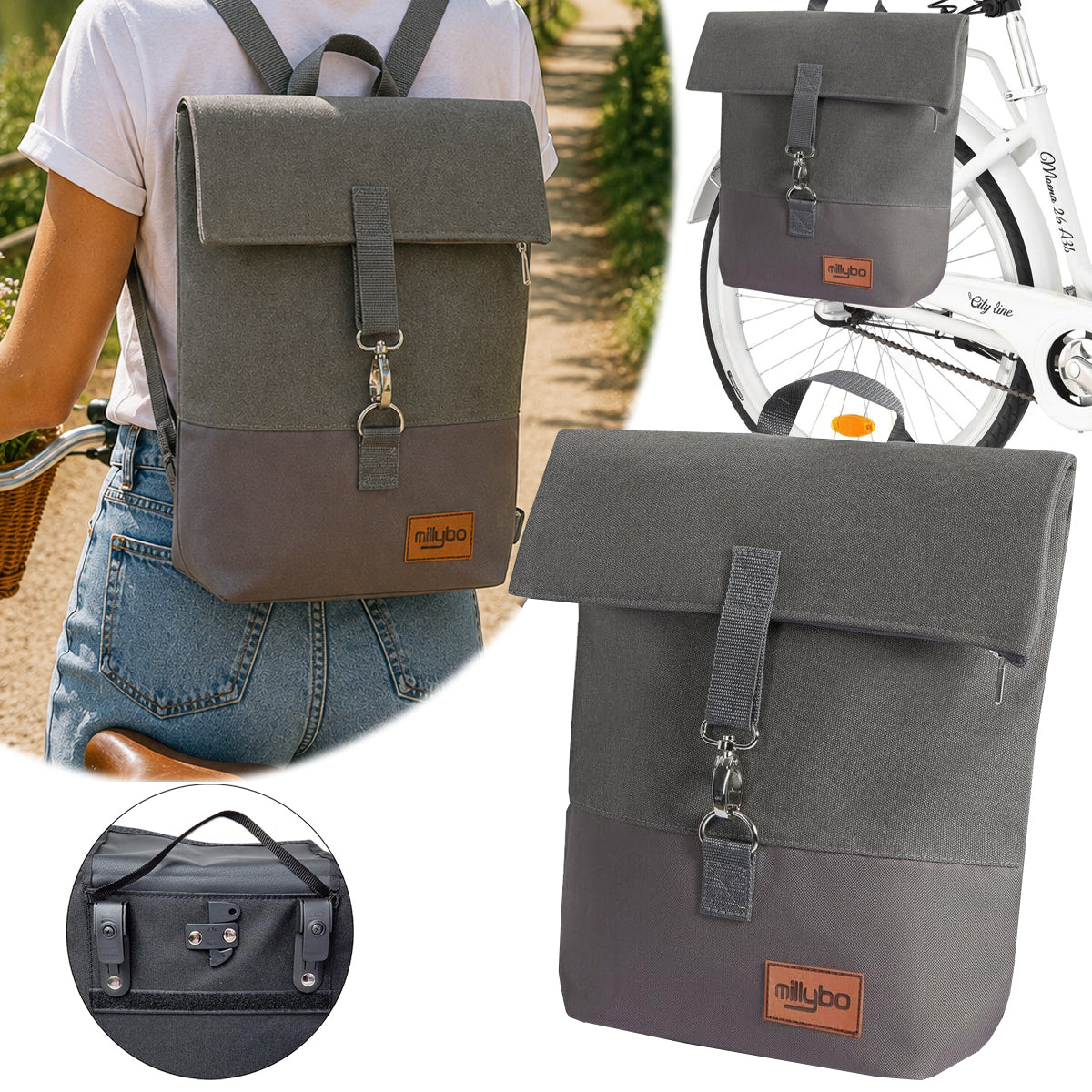 MILLYBO SWEET – Stylische Fahrradtasche & Rucksack für Damen 801.008