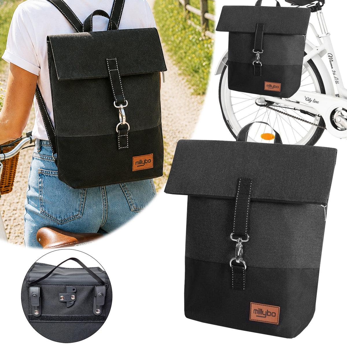 MILLYBO SWEET – Stylische Fahrradtasche & Rucksack für Damen 801.005