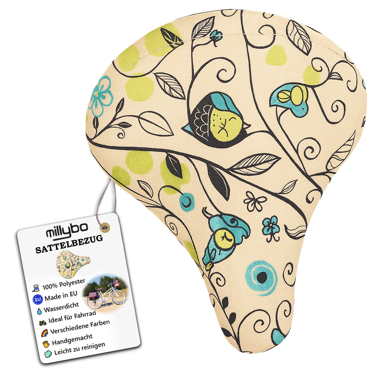 MILLYBO Fahrrad Sattelüberzug – Stylischer Schutz für Ihren Sattel 380.003