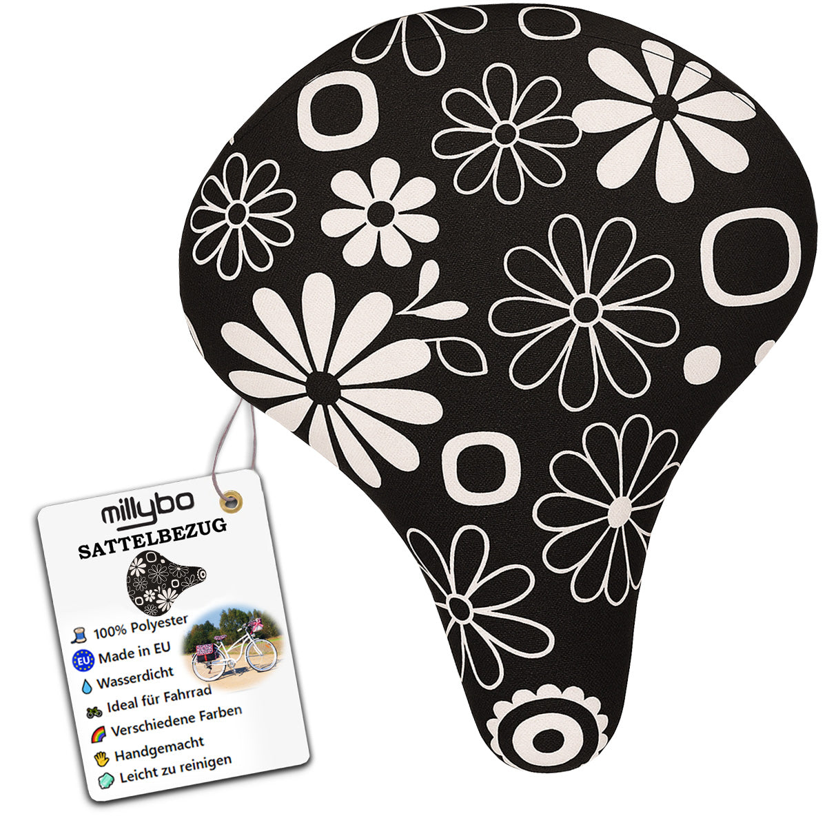 MILLYBO Fahrrad Sattelüberzug – Stylischer Schutz für Ihren Sattel 340.001