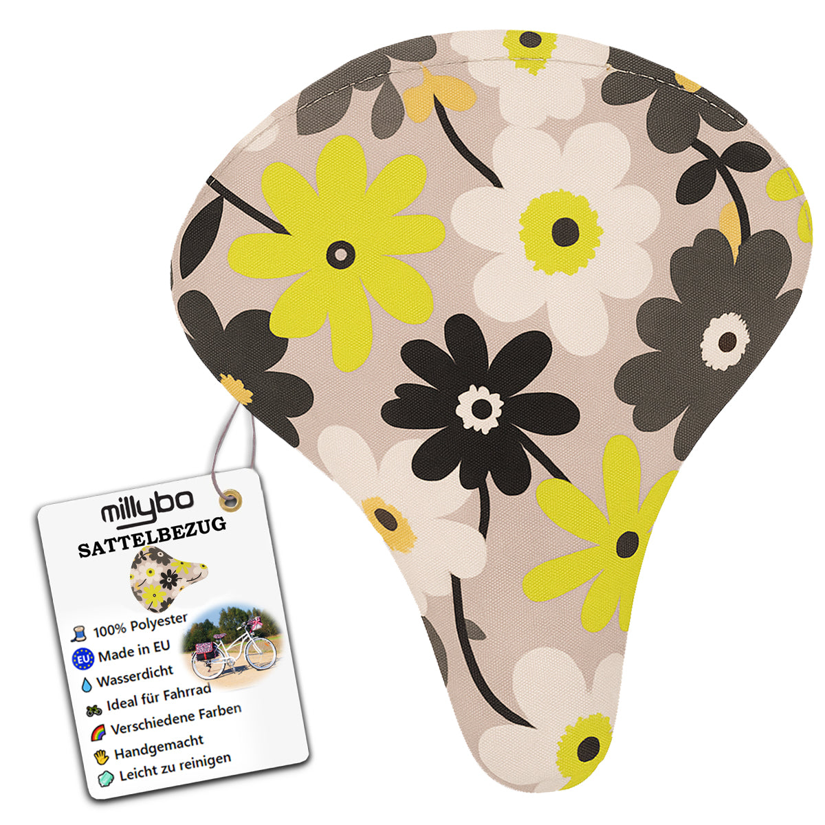 MILLYBO Fahrrad Sattelüberzug – Stylischer Schutz für Ihren Sattel 341.001
