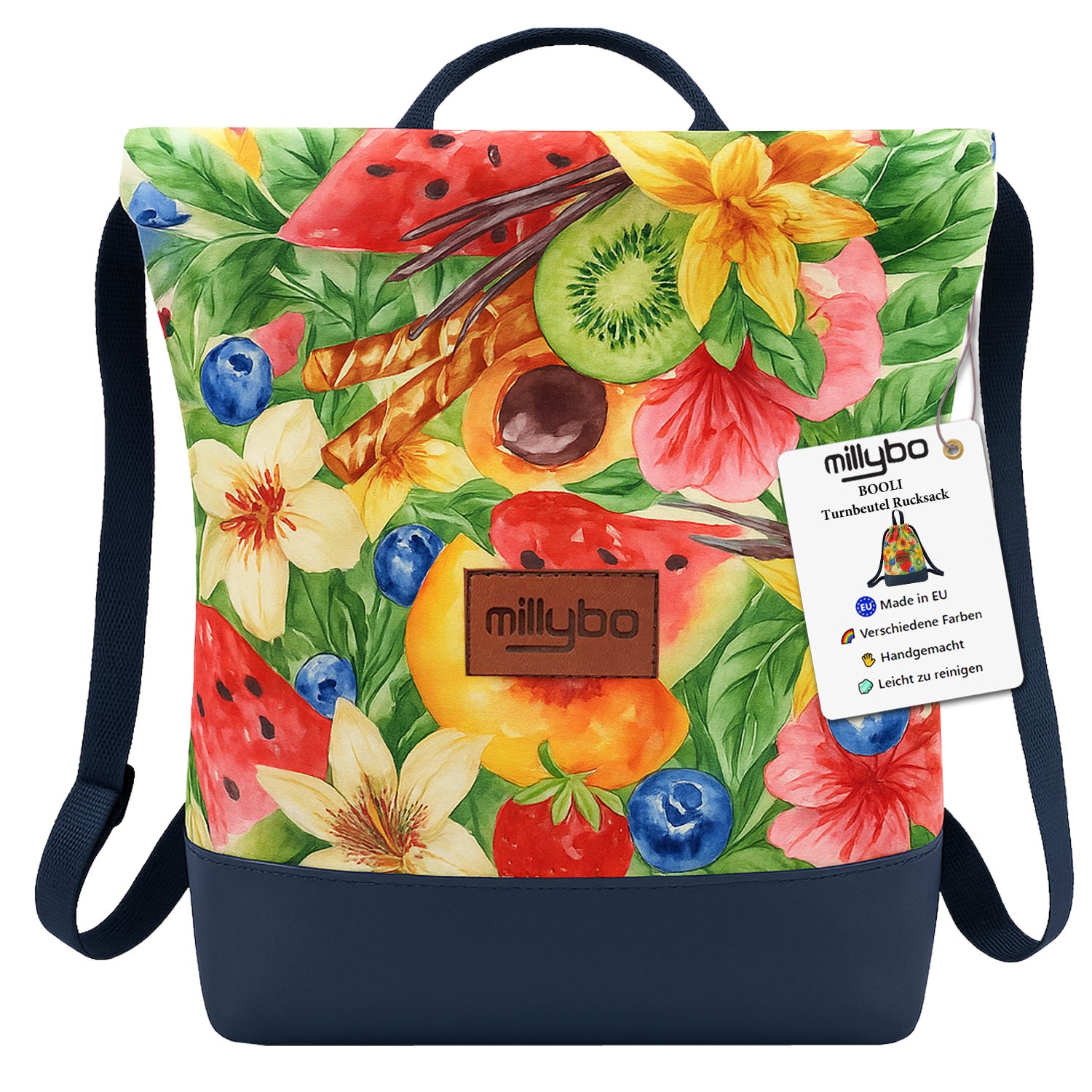 MILLYBO BOOLI Pattern Rucksack – Wasserabweisender Beutelrucksack 400.008