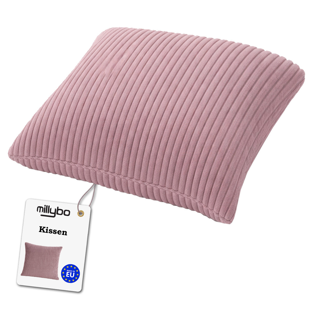 MILLYBO Cord Kissen – Gemütliches Dekokissen für modernes Wohnen - Lila: 40x40 cm, 45x45 cm, 50x50 cm