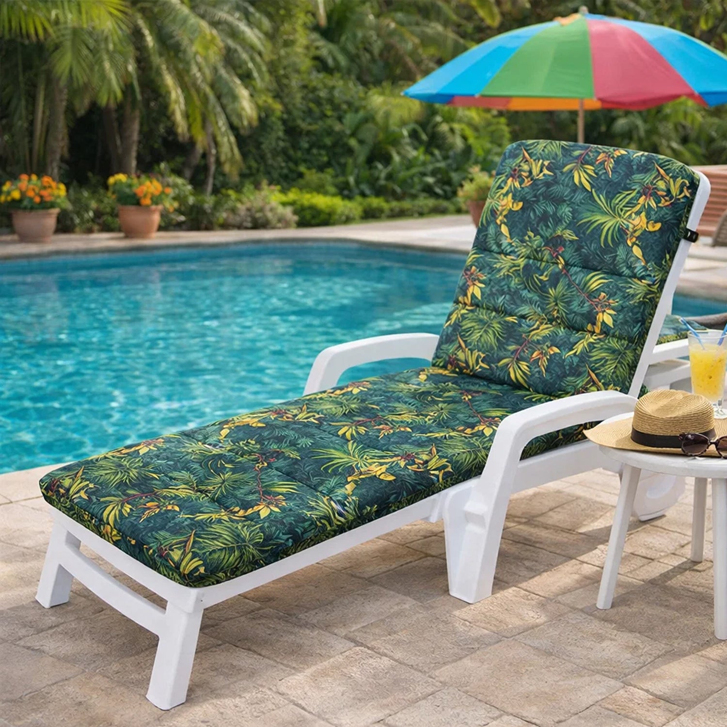 MILLYBO Kissen für Strand- & Gartenliegestühle  Liegestühle AMELIA - Grüne Wiese