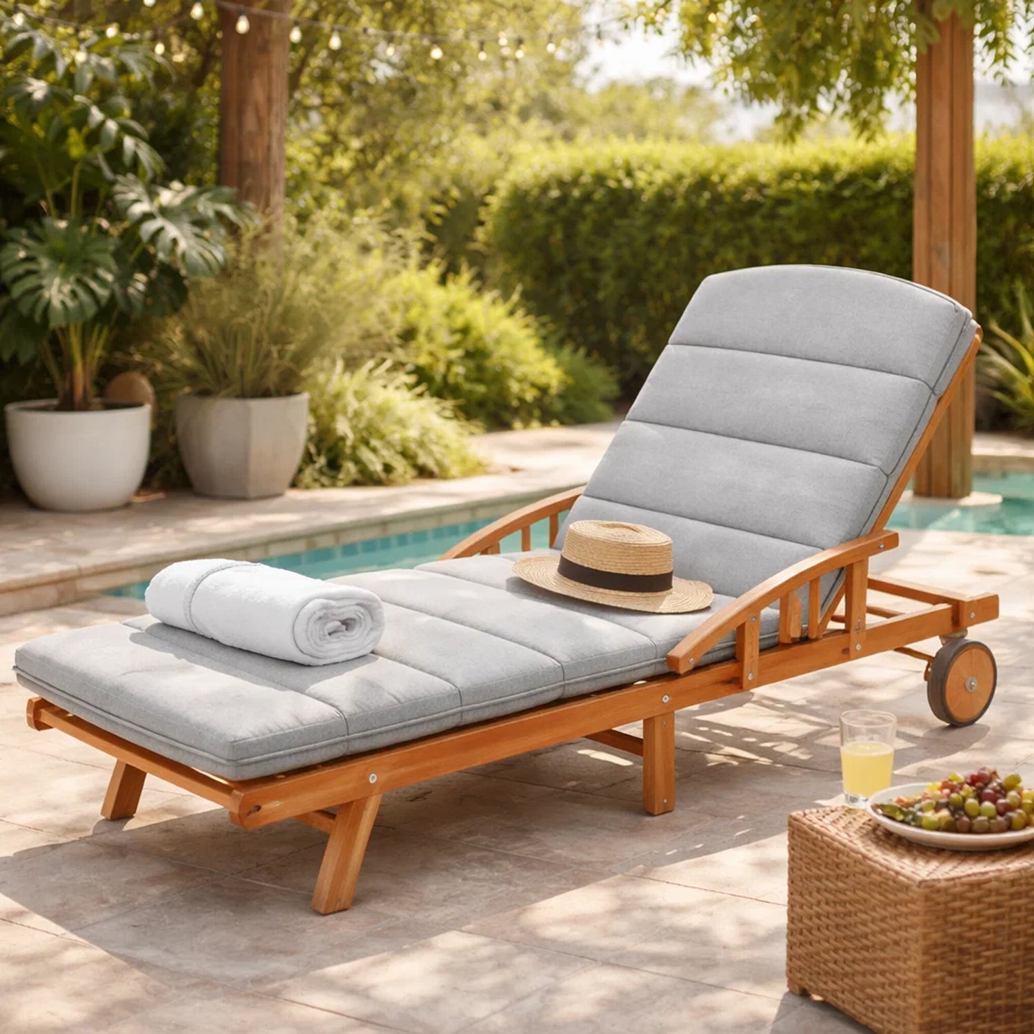 MILLYBO Kissen für Strand- & Gartenliegestühle  Liegestühle AMELIA - Hellgrau