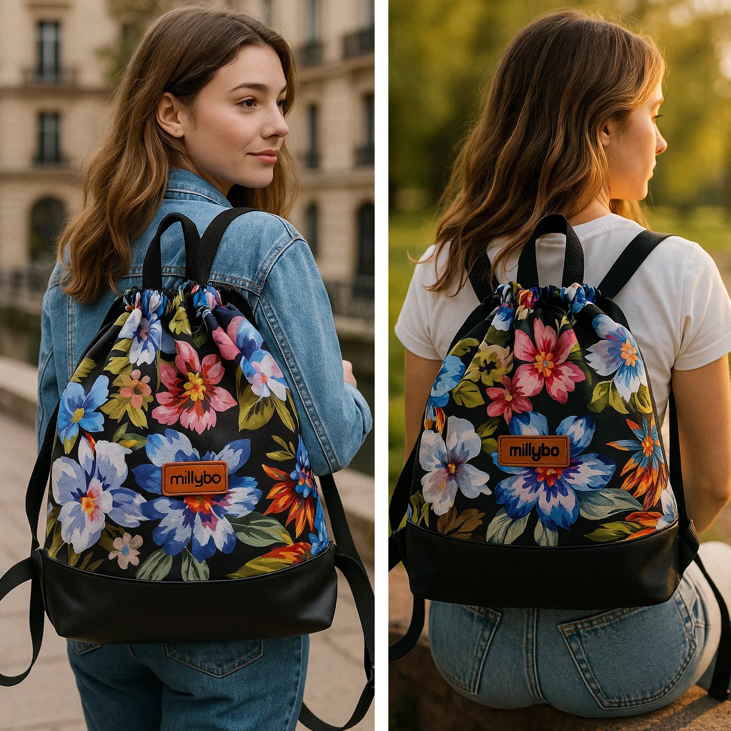 MILLYBO BOOLI Pattern Rucksack – Wasserabweisender Beutelrucksack 700.001