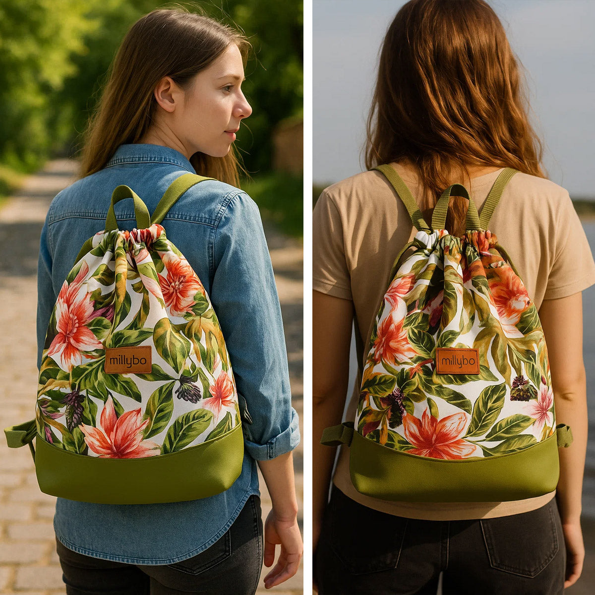 MILLYBO BOOLI Pattern Rucksack – Wasserabweisender Beutelrucksack 912.008