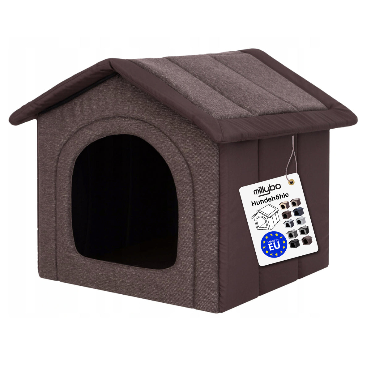 MILLYBO Textiles Hundehaus – Weiche Hundehöhle für maximalen Komfort  - Braun