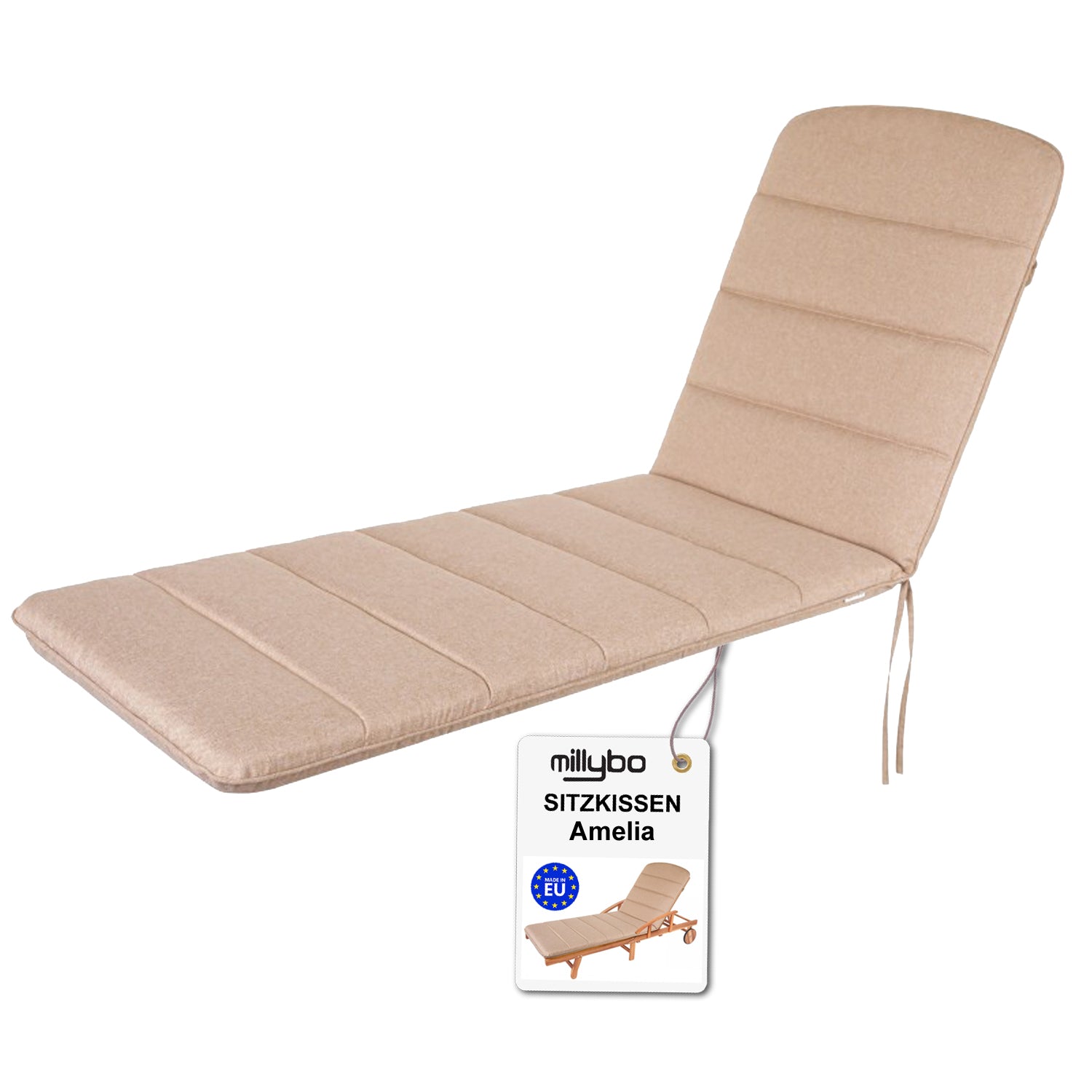 MILLYBO Kissen für Strand- & Gartenliegestühle  Liegestühle AMELIA - Beige