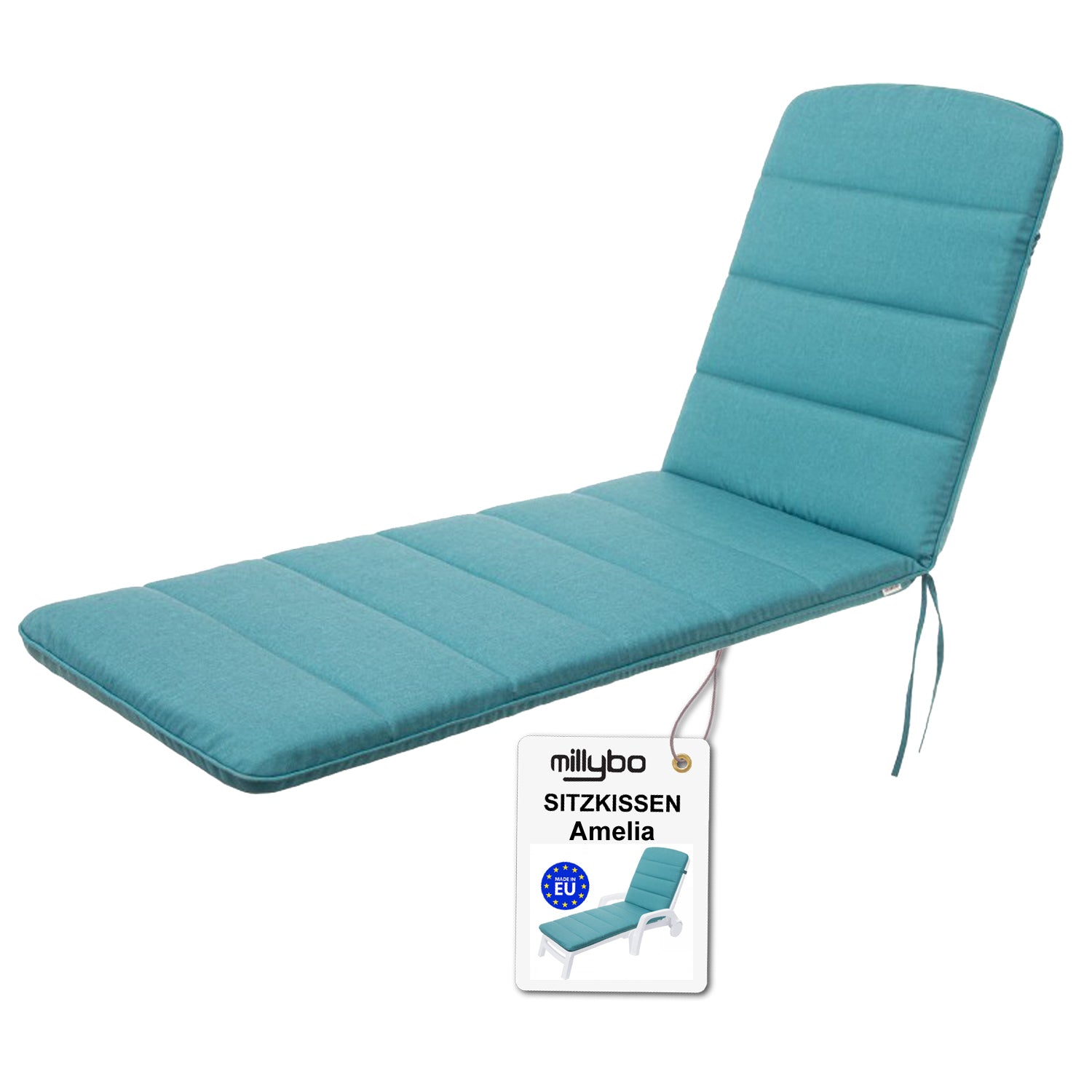 MILLYBO Kissen für Strand- & Gartenliegestühle  Liegestühle AMELIA - Blau