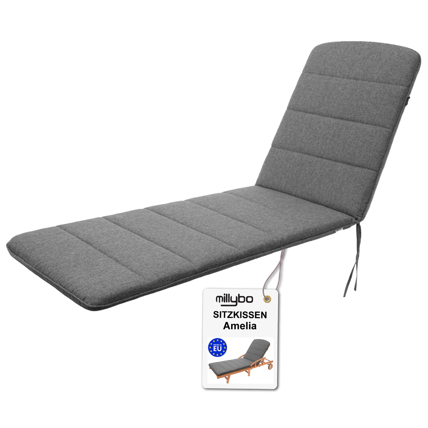 MILLYBO Kissen für Strand- & Gartenliegestühle  Liegestühle AMELIA - Graphit