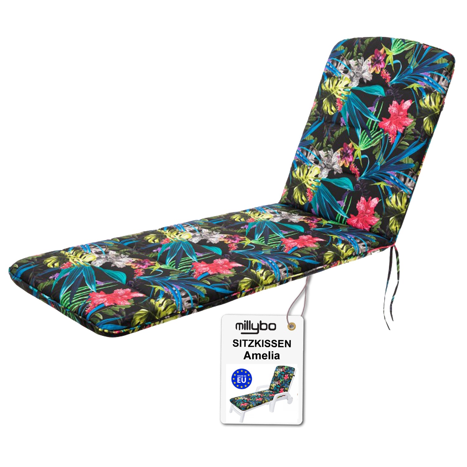 MILLYBO Kissen für Strand- & Gartenliegestühle  Liegestühle AMELIA - Bunte Blätter