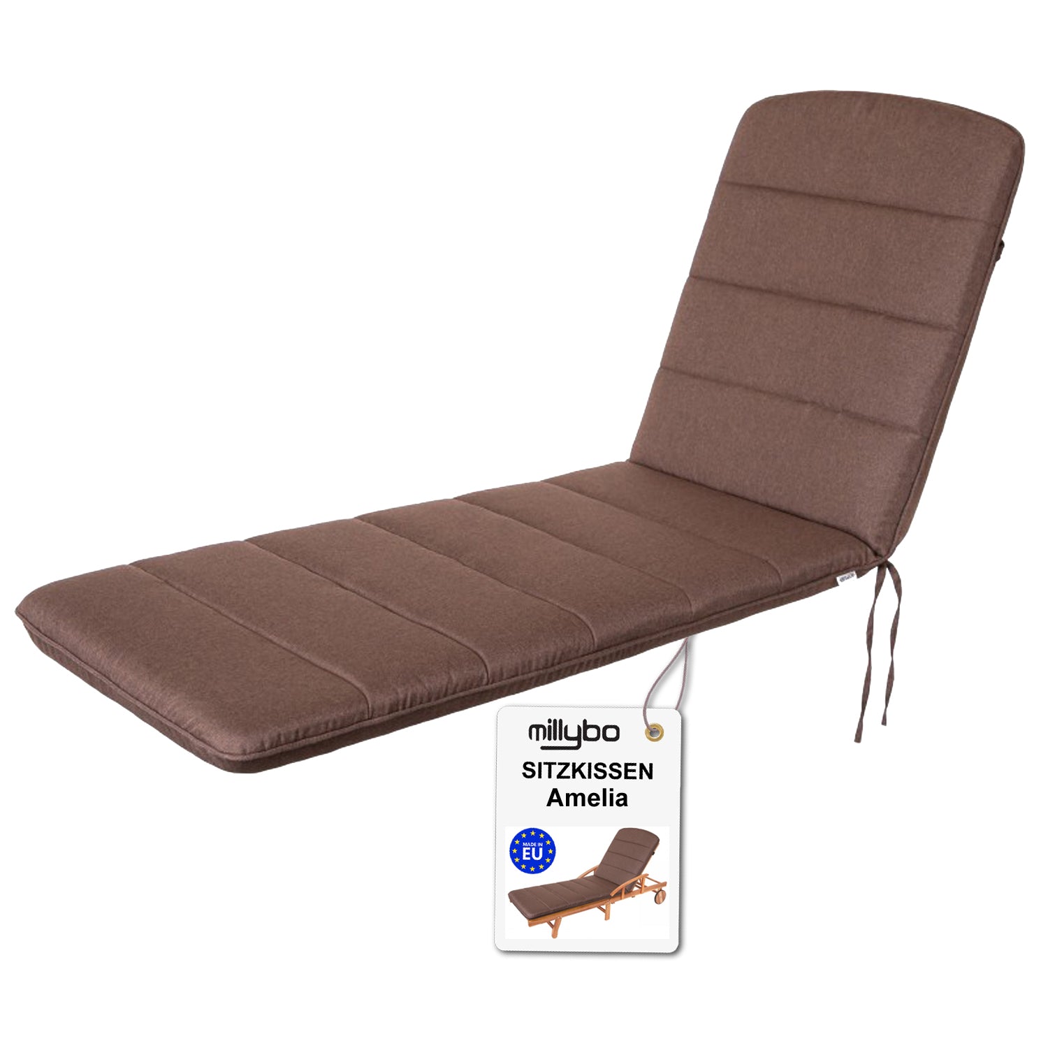 MILLYBO Kissen für Strand- & Gartenliegestühle  Liegestühle AMELIA - Braun