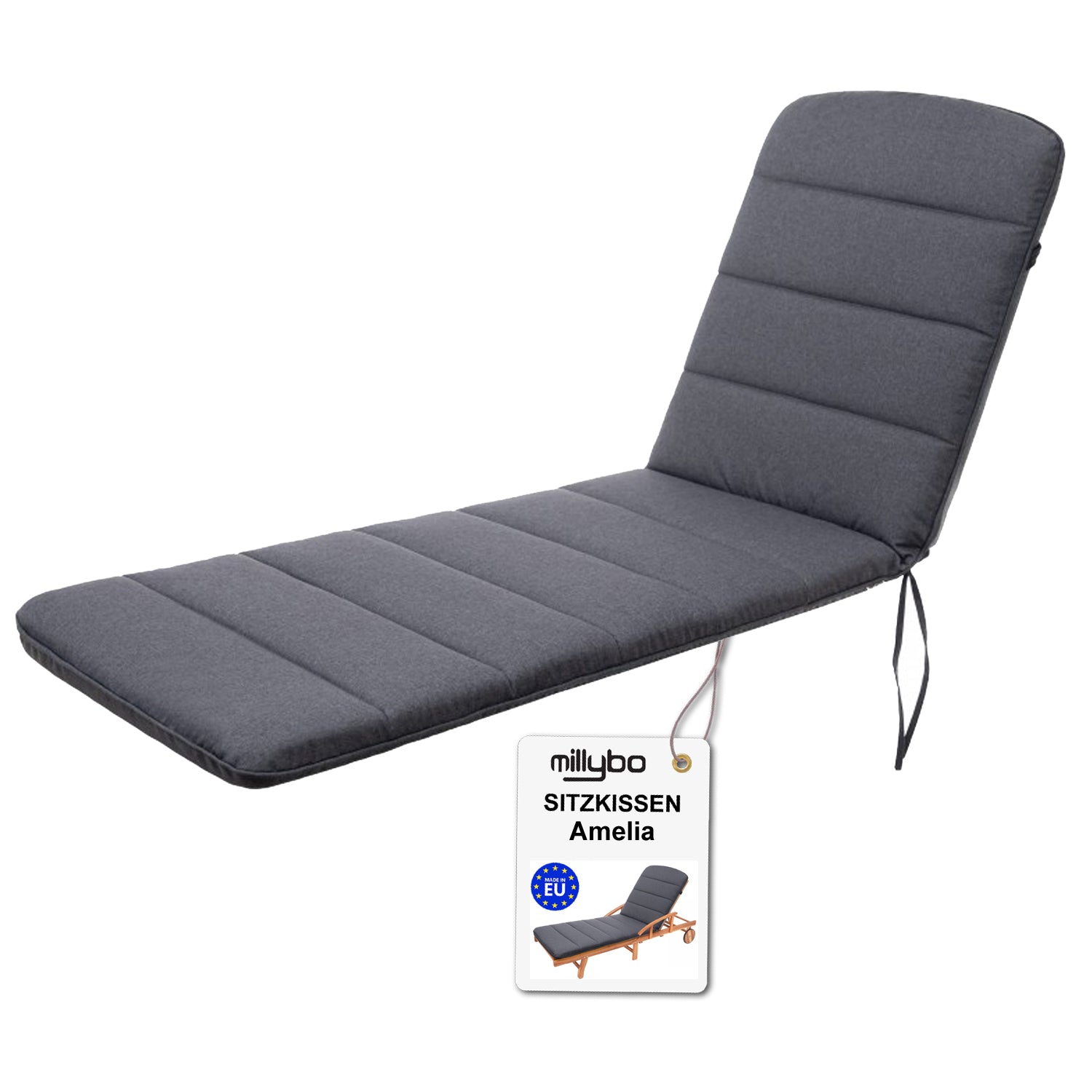 MILLYBO Kissen für Strand- & Gartenliegestühle  Liegestühle AMELIA - Dunkelblau