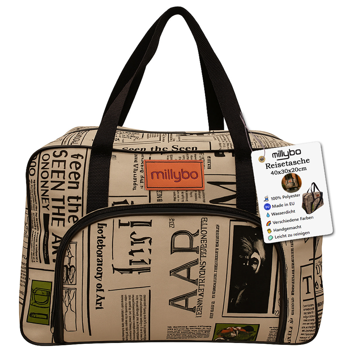 MILLYBO Reisetasche 40×30×20 cm – Handgepäck & Bordgepäck Flugtasche 600.001S