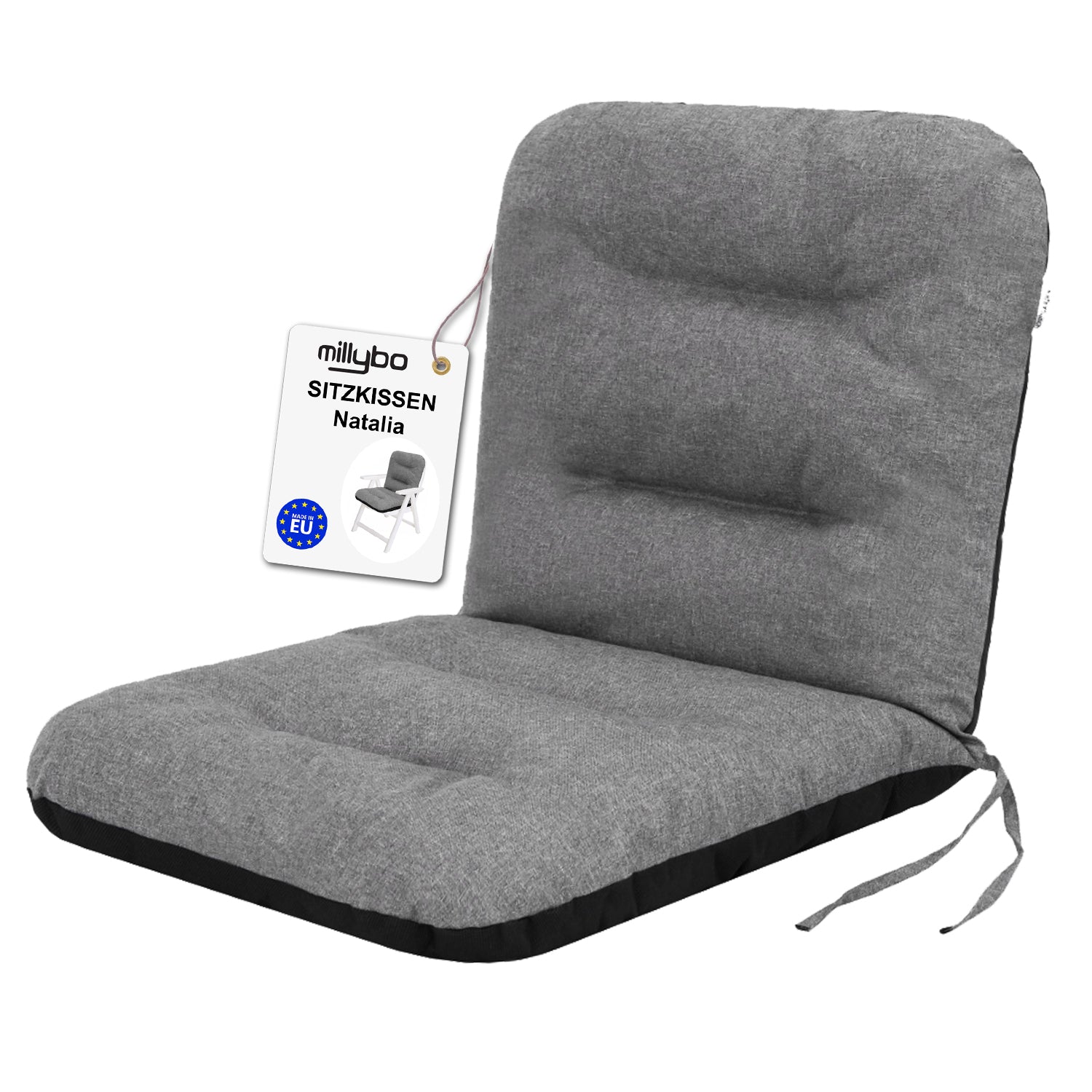 MILLYBO Gartenstuhlauflage – Sitzkissen für Gartenstühle & Balkonmöbel NATALIA aus Ökoleine - Grapit