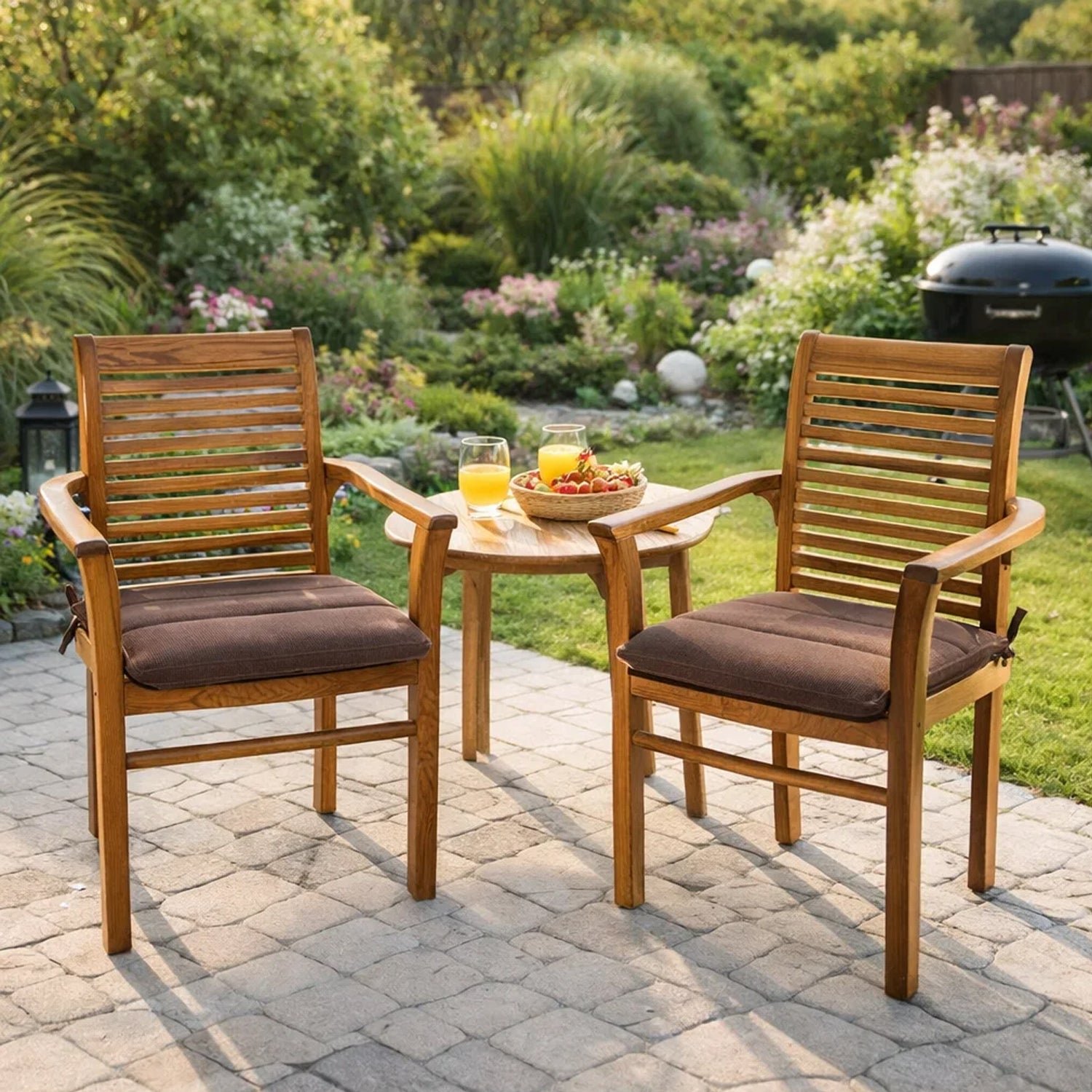 MILLYBO Gartenstuhlauflage – Sitzkissen für Gartenstühle & Balkonmöbel ADA - Braun