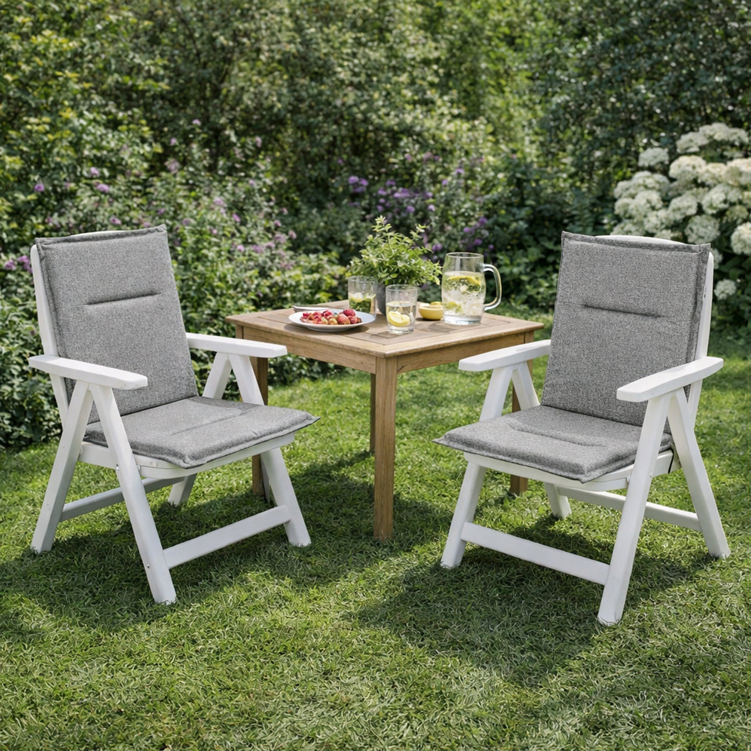 MILLYBO Gartenstuhlauflage – Sitzkissen für Gartenstühle & Balkonmöbel MIAMI - Graphit