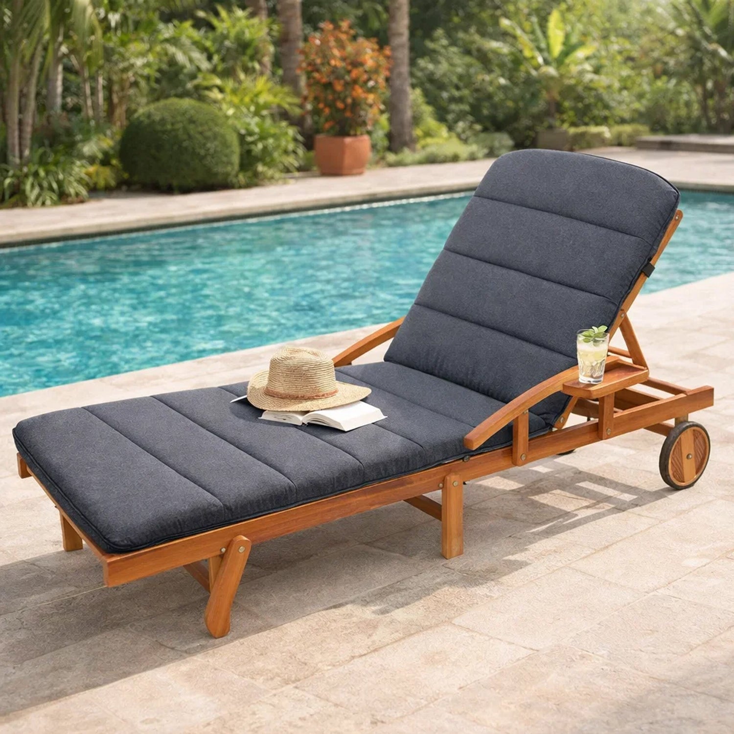 MILLYBO Kissen für Strand- & Gartenliegestühle  Liegestühle AMELIA - Dunkelblau