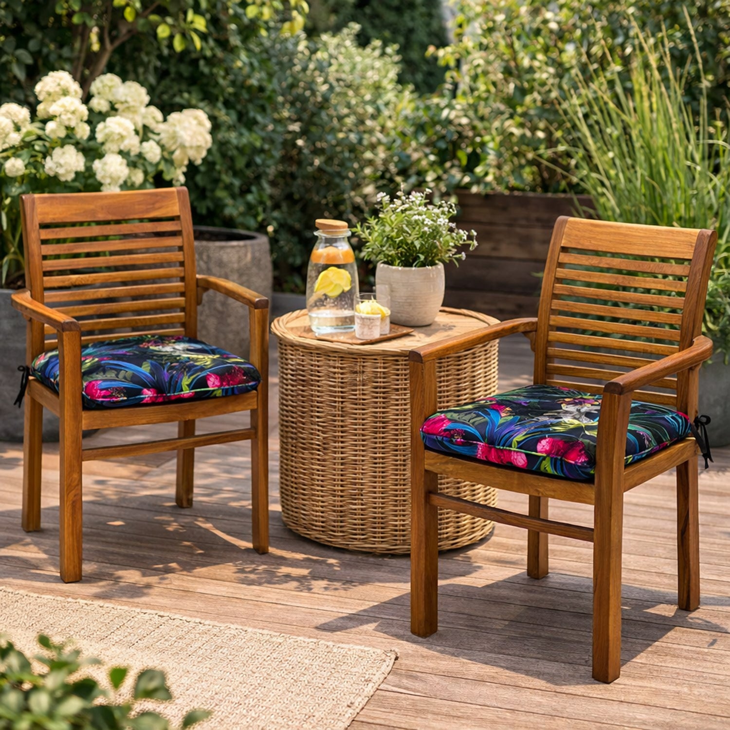 MILLYBO Gartenstuhlauflage – Sitzkissen für Gartenstühle & Balkonmöbel BELLA - Bunte Bätter