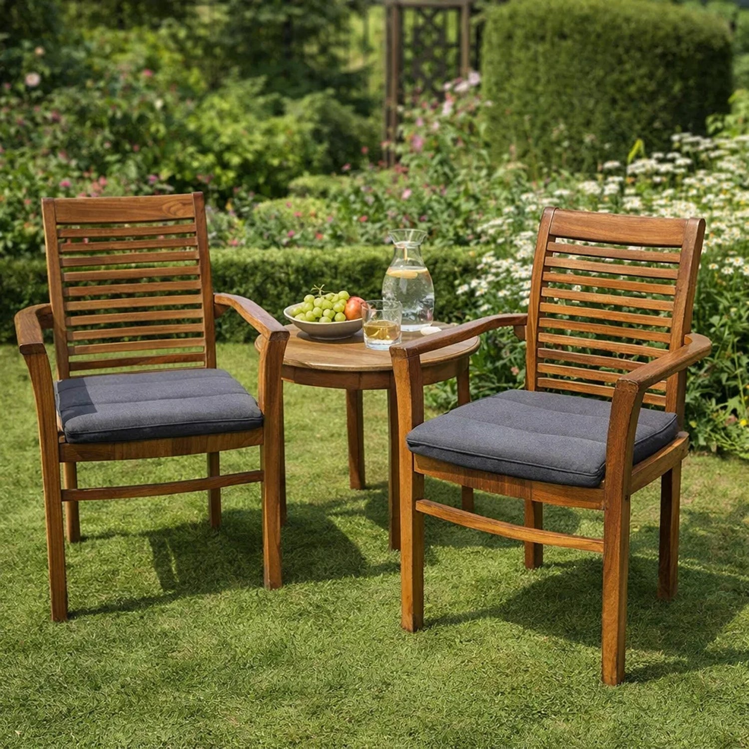 MILLYBO Gartenstuhlauflage – Sitzkissen für Gartenstühle & Balkonmöbel ADA - Dunkelblau