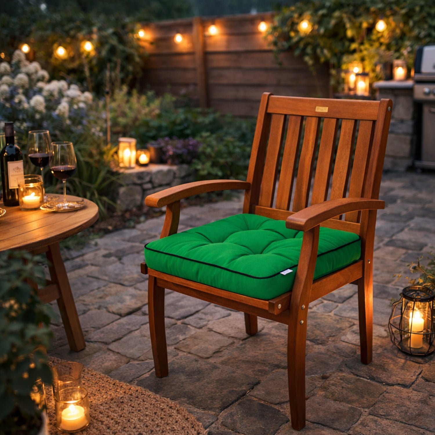 MILLYBO Gartenstuhlauflage – Sitzkissen für Gartenstühle & Balkonmöbel KLARA - Grün