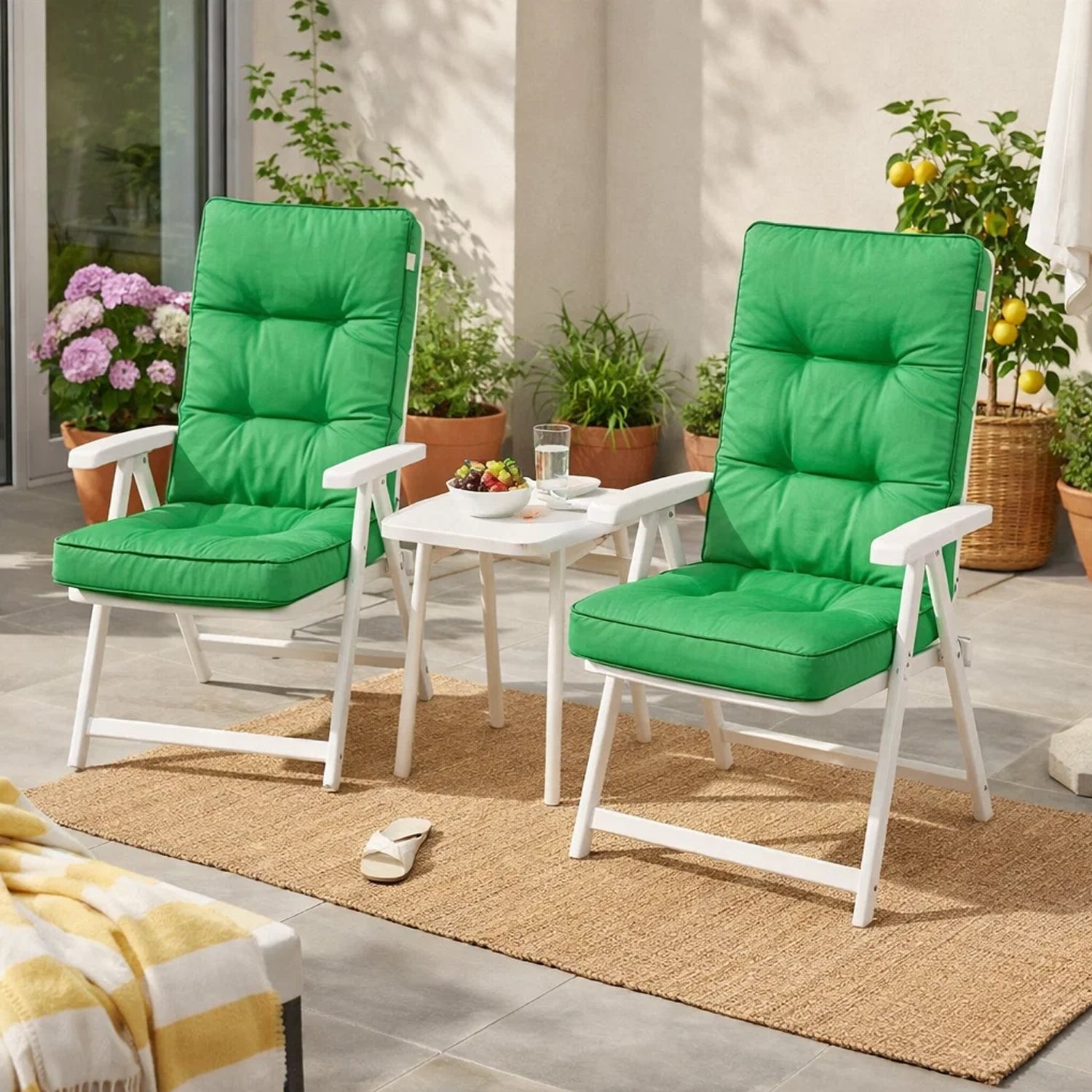 MILLYBO Gartenstuhlauflage – Sitzkissen für Gartenstühle & Balkonmöbel LENA - Grün