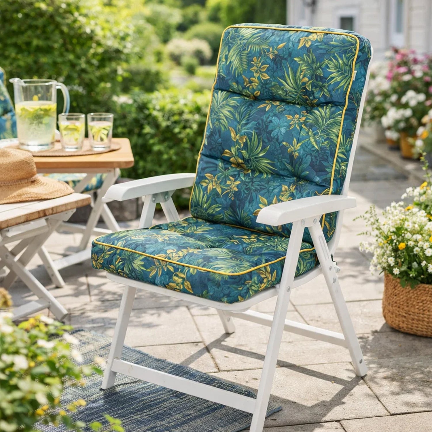 MILLYBO Gartenstuhlauflage – Sitzkissen für Gartenstühle & Balkonmöbel LENA - Grünes Grass