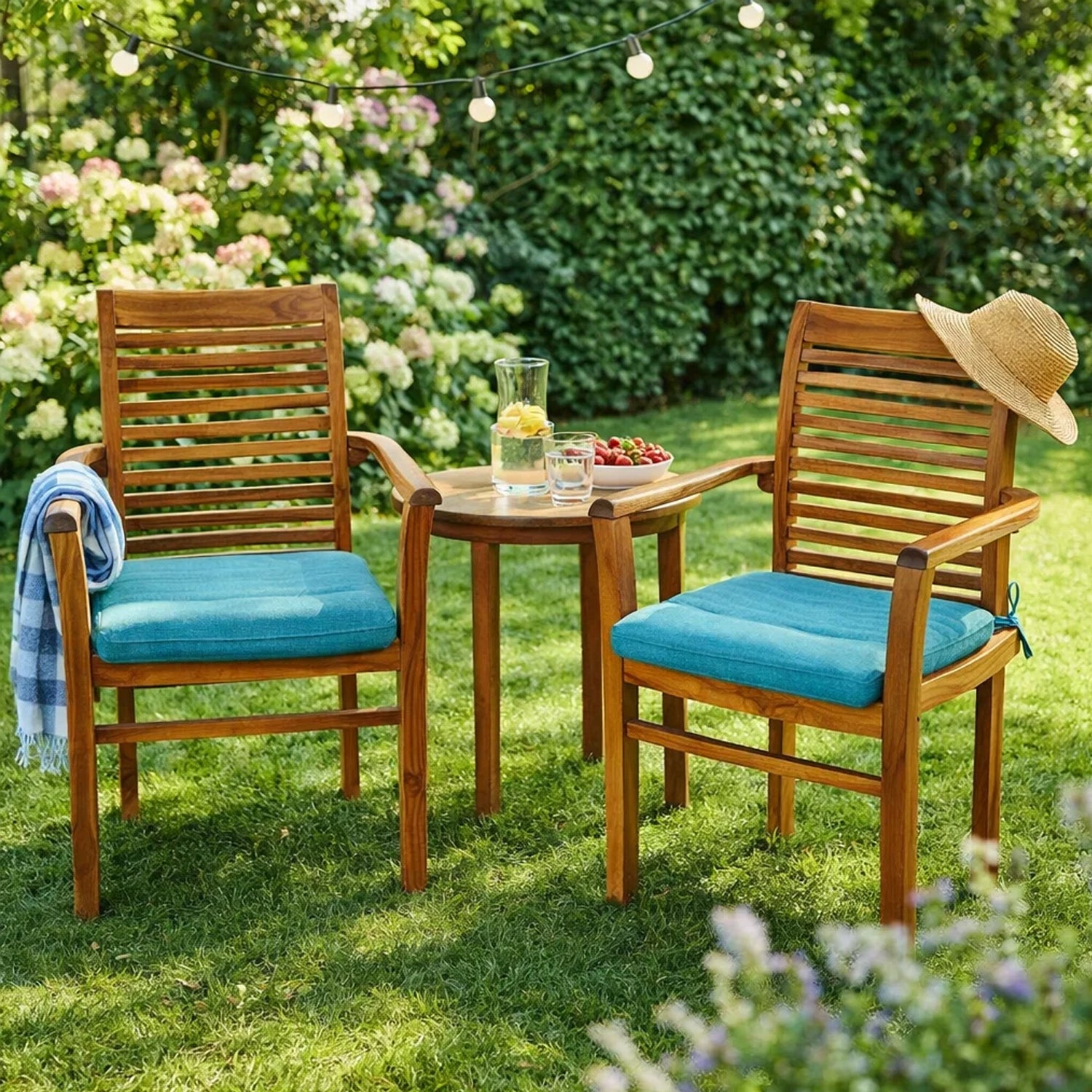MILLYBO Gartenstuhlauflage – Sitzkissen für Gartenstühle & Balkonmöbel ADA - Blau